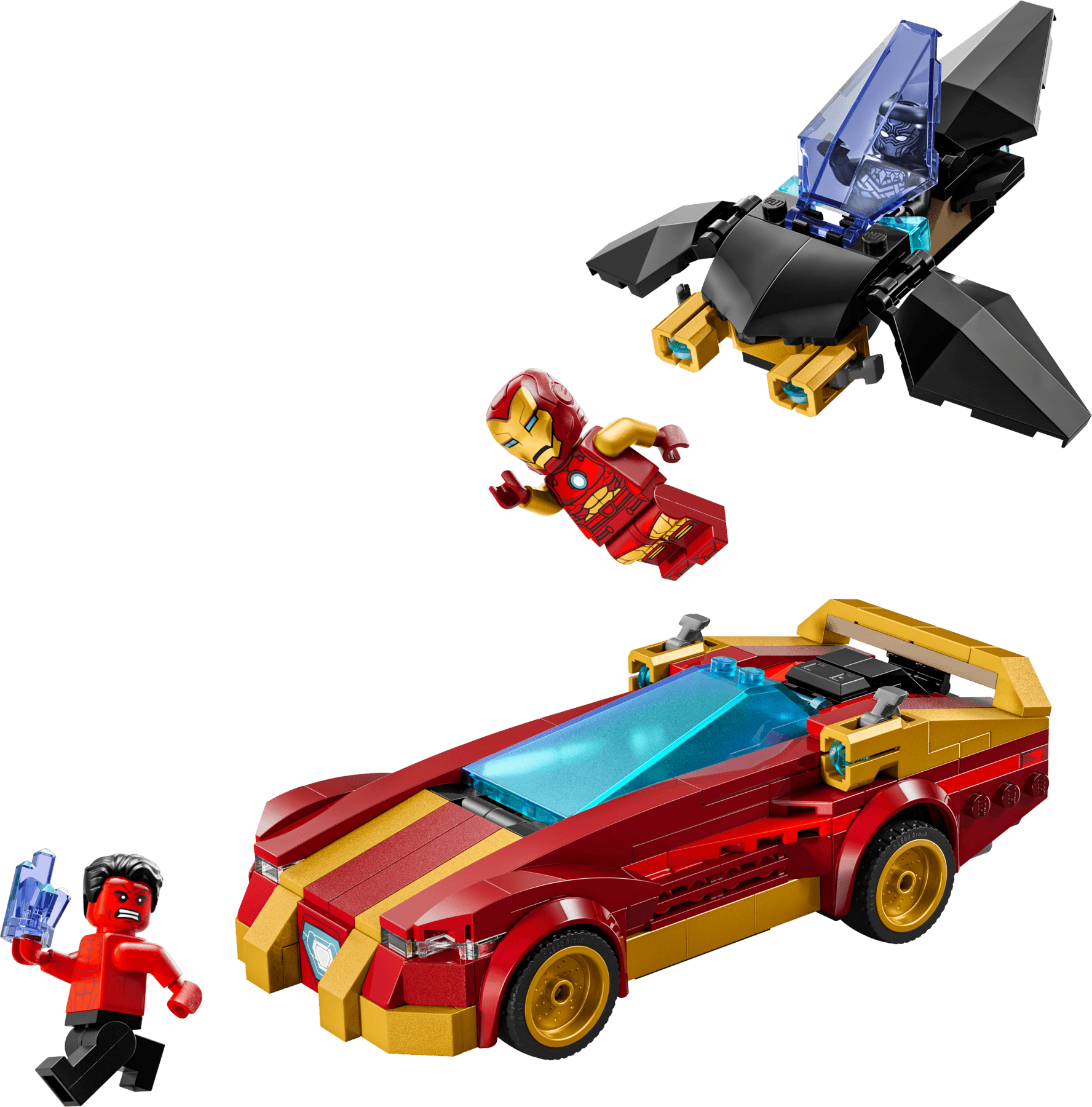 Iron Man Car & Black Panther vs. Red Hulk
